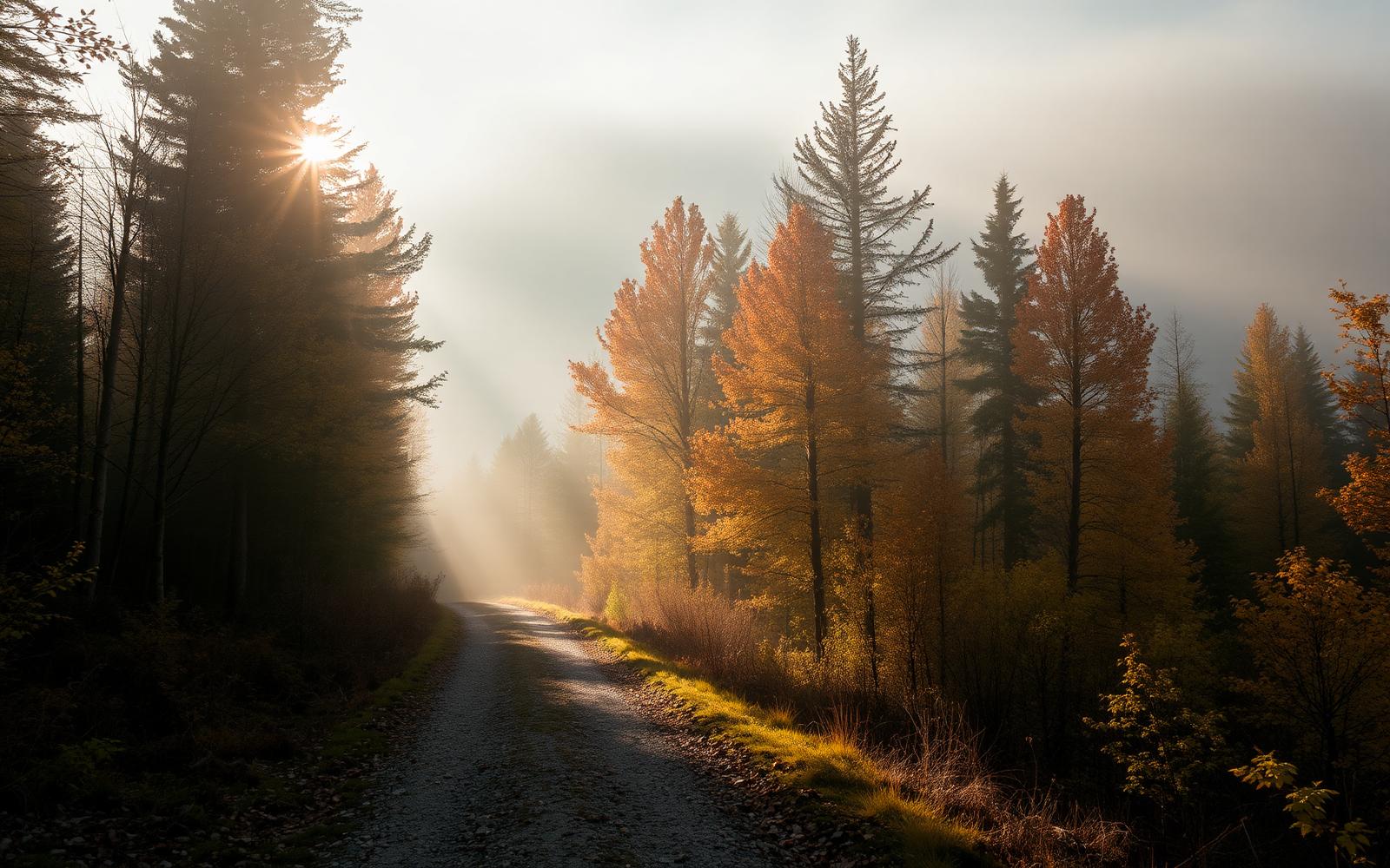 Sonnendurchfluteter Wald in der Steiermark